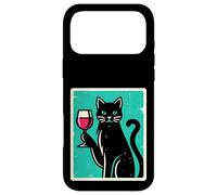 Carcasa para iPhone 17 Pro MAX Retro Elegante Gato con Vino Felino Gato Amante Gatito Gato Mamá