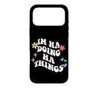 Carcasa para iPhone 17 Pro MAX Retro Groovy Im Ha Doing Ha Things Funny Día de la Madre