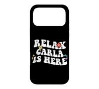 Carcasa para iPhone 17 Pro MAX Retro Groovy Relax Carla Is Here Funny Nombre del Día de la Madre
