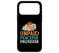 Carcasa para iPhone 17 Pro MAX Retro Peace Sign Flowers Groovy Unpaid Peaceful Protester