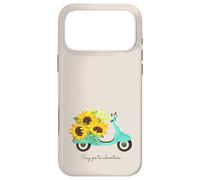 Carcasa para iPhone 17 Pro MAX Retro Scooter and Sunflowers Say Yes to New Adventures Quote