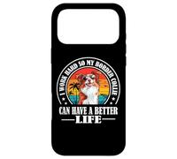 Carcasa para iPhone 17 Pro MAX Retro Vintage Work Hard Better Life Red Border Collie Lover