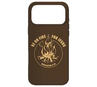 Carcasa para iPhone 17 Pro MAX Revelation 3:15 Be on Fire for Jesus Christian Faith Camping