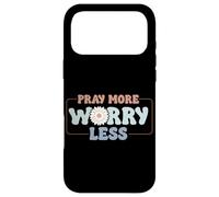 Carcasa para iPhone 17 Pro MAX Reza más Preocúpate Menos Motivación Girasol