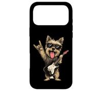 Carcasa para iPhone 17 Pro MAX Rock Dog Funny Pet Guitarra Tocando Cool Gráfico Juguetón Sharp