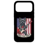 Carcasa para iPhone 17 Pro MAX Rock N Roll Yorkie Dog Playing Guitar USA Flag Puppy