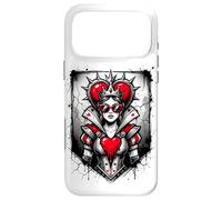 Carcasa para iPhone 17 Pro MAX Rojo Reina de Corazones Corona Rebelde Gafas de Sol Poker Card Mujeres