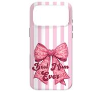 Carcasa para iPhone 17 Pro MAX Rosa Rubor, Lazo a Rayas, Pastel, superlinda, la Mejor mamá de la Historia