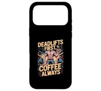 Carcasa para iPhone 17 Pro MAX Rutina matutina de Fitness: Peso Muerto Primero, café Siempre