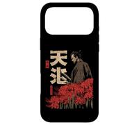 Carcasa para iPhone 17 Pro MAX Samurai Guerrero Rojo Araña Lirio Flor Anime Otaku Japonés
