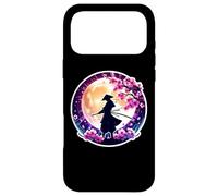 Carcasa para iPhone 17 Pro MAX Samurai Silueta Luz De La Luna Cerezo Flores Japonés Ninja