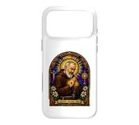 Carcasa para iPhone 17 Pro MAX San Padre Pío Católico Devocional Gótico Mosaico Icono Arte