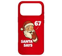 Carcasa para iPhone 17 Pro MAX Santa Says Six Seven Funny 67 Meme Christmas Vintage Holiday