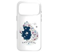 Carcasa para iPhone 17 Pro MAX Santorini Grecia Island Map Art Souvenir