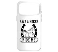 Carcasa para iPhone 17 Pro MAX Save A Horse Ride Me Divertido Paseo a Caballo Entre Vaquero y Vaquera