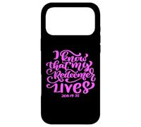 Carcasa para iPhone 17 Pro MAX Sé Que mi Redentor Vive versículo bíblico Mujeres