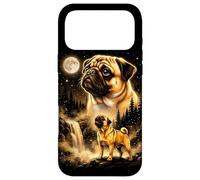 Carcasa para iPhone 17 Pro MAX Serene Pug Dog Moonlit Bosque Cascada Arte Canino