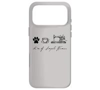 Carcasa para iPhone 17 Pro MAX Sewer Sewing Quilter I'm a Simple Woman Dog Coffee Sewing