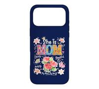 Carcasa para iPhone 17 Pro MAX She Is Mom Floral Cute Mama - Gráfico de Flores para el día de