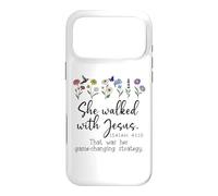 Carcasa para iPhone 17 Pro MAX She Walked with Jesus Isaiah 41:10 Bible Verse Christian God