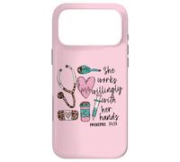 Carcasa para iPhone 17 Pro MAX She Works Willingly with Her Hands For Pink Nurse Girlfriend
