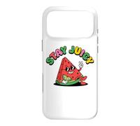 Carcasa para iPhone 17 Pro MAX Símbolo de la Paz con Forma de sandía Stay Juicy Chill, Estilo Retro y