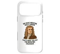 Carcasa para iPhone 17 Pro MAX Sir Isaac Newton murió una Virgen - Humor matemático Divertido para Adultos