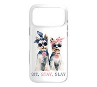 Carcasa para iPhone 17 Pro MAX Sit Stay Slay, Divertido Yorkie, Lindo y Atrevido Amante de los Perros