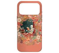 Carcasa para iPhone 17 Pro MAX Skeleton Reading Book Floral Wreath Boho Botanical Art