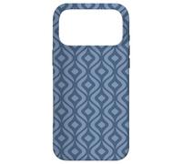Carcasa para iPhone 17 Pro MAX Slate Navy Blue Gunmetal Droplets Classic Art Deco Pattern