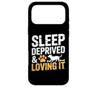 Carcasa para iPhone 17 Pro MAX Sleep Prived and Loving It Funny Dog Parent Art