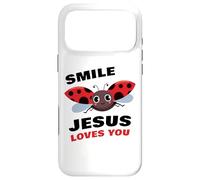 Carcasa para iPhone 17 Pro MAX Smile Jesus Loves You - Cute Ladybug Christian Faith Cartoon