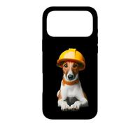 Carcasa para iPhone 17 Pro MAX Smooth Fox Terrier Dog Yellow Hard Hat Trabajador de la Construcción