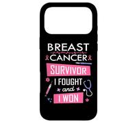 Carcasa para iPhone 17 Pro MAX Sobreviviente de cáncer de Mama luché y gané Fuerza de Conciencia