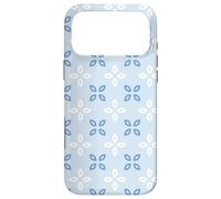 Carcasa para iPhone 17 Pro MAX Soft Blue Periwinkle Leaves Petals Cross Floral Pattern