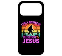 Carcasa para iPhone 17 Pro MAX Solo Creo en el Divertido Dios Retro de Bigfoot y Jesús, Sasquatch