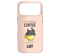 Carcasa para iPhone 17 Pro MAX Solo Quiero Beber café y acariciar a mi Gato Divertido Amante de los Gatos