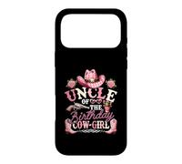 Carcasa para iPhone 17 Pro MAX Sombrero para Botas Uncle of The Birthday, Estilo Vaquero, Estilo Vaquero, Color Rosa