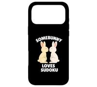 Carcasa para iPhone 17 Pro MAX Somebunny ama el Sudoku Lindo Conejo de Pascua Entusiasta de Rompecabezas