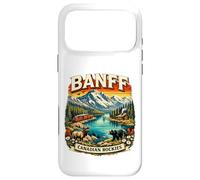 Carcasa para iPhone 17 Pro MAX Souvenir del Parque Nacional Retro Mountain Scenic de Banff, Canadá