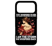 Carcasa para iPhone 17 Pro MAX Soy la tormenta, Ella susurró, Mariposa, inspiradora