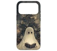 Carcasa para iPhone 17 Pro MAX Spooky Ghost Reading and Christmas Tree Holiday Bookworm