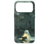 Carcasa para iPhone 17 Pro MAX Spooky Ghost Reading In A Lake Vintage Aesthetic Green