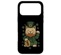 Carcasa para iPhone 17 Pro MAX St Patrick's Day Cat Statue Lucky Clover Charm Adult Kids