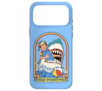 Carcasa para iPhone 17 Pro MAX Stay Positive Shark Attack Sarcastic Retro Funny Adult Humor