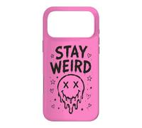 Carcasa para iPhone 17 Pro MAX Stay Weird Creepy Smile Humor gótico Estética Espeluznante