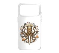 Carcasa para iPhone 17 Pro MAX Steampunk Octopus Chef Cook Mechanical Cuisine