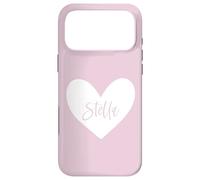 Carcasa para iPhone 17 Pro MAX Stella Nombre Corazón Amor Mujer Niña Amiga Personalizado Rosa
