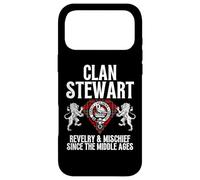 Carcasa para iPhone 17 Pro MAX Stewart Clan Escocés Nombre Escudo De Armas Tartán Fiesta Familiar