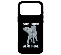Carcasa para iPhone 17 Pro MAX Stop Looking At My Trunk Funny Elephant Pun Design